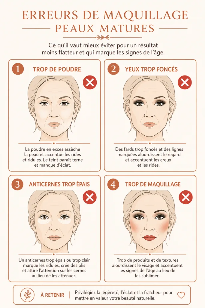 Erreurs de maquillage pour peaux matures