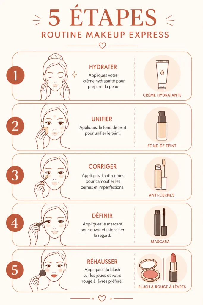 5 étapes pour un maquillage express