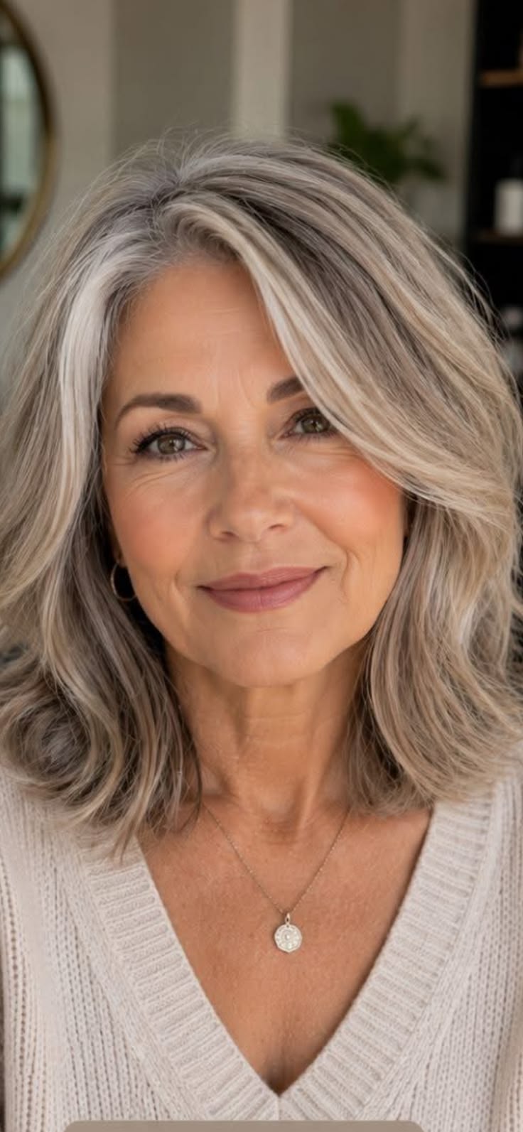 Cheveux fins avec reflets froids lilas subtils