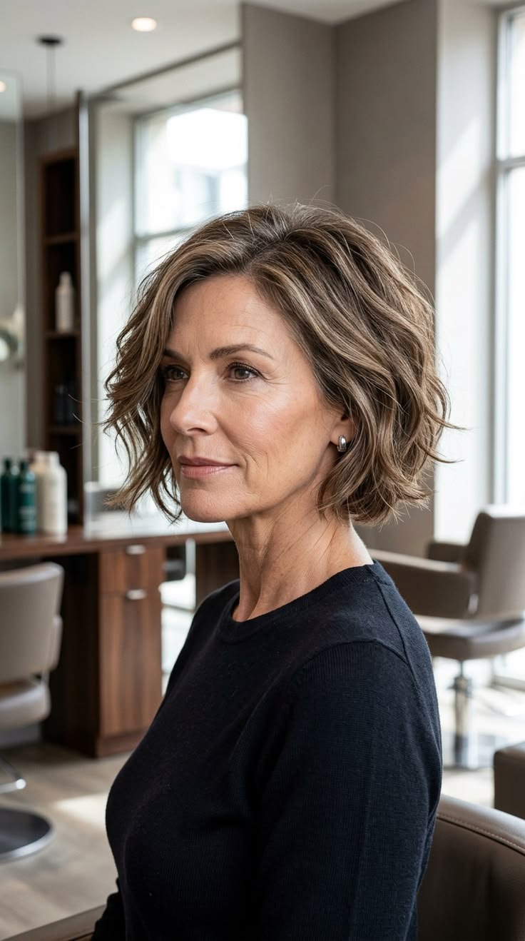 Contraste doux avec racines foncées sur cheveux fins