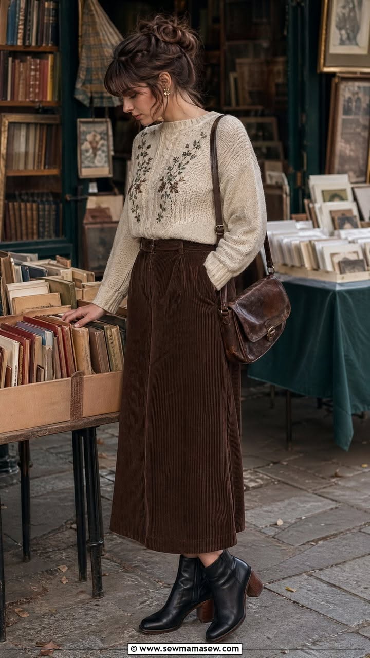 Look d’automne aux teintes bordeaux et camel